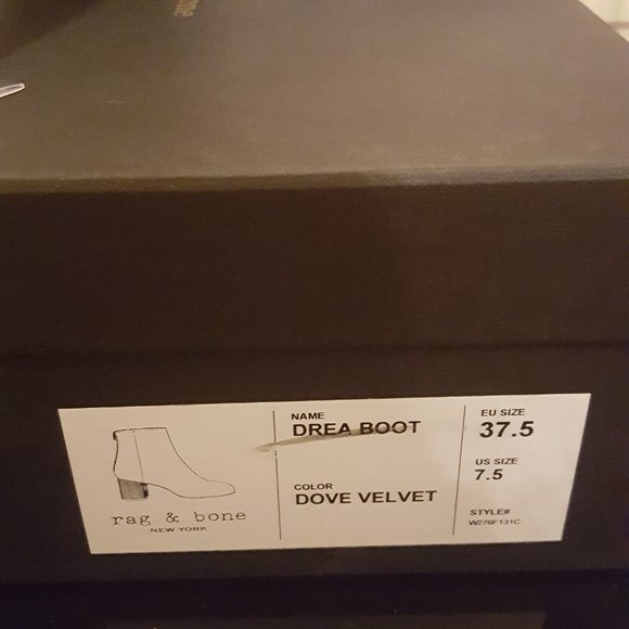 Rag & Bone Dove Velvet  Boots NIB size 7.5 - Picture 11 of 14